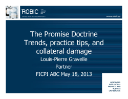 The Promise Doctrine Trends, practice tips, and collateral - ficpi-us