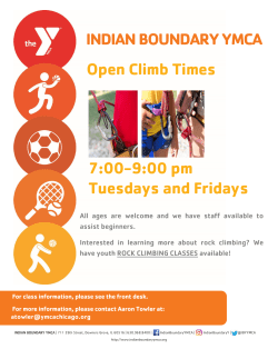 INDIAN BOUNDARY YMCA Open Climb Times 7:00