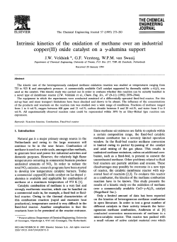 Intrinsic kinetics of the oxidation of methane over an ihdustrial
