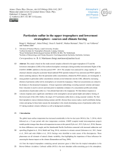 Particulate sulfur in the upper troposphere and lowermost