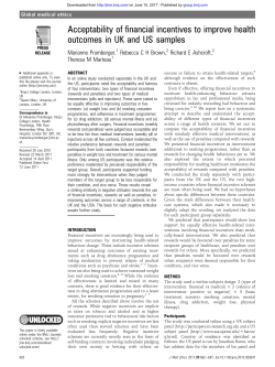 Acceptability of financial incentives to improve health outcomes in