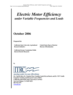 Electric Motor Efficiency - Irrigation Training and Research Center