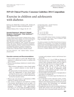 Exercise in children and adolescents with diabetes