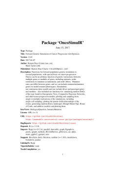 Package `OncoSimulR`
