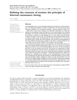 Defining the moment of erosion: the principle of thermal consonance