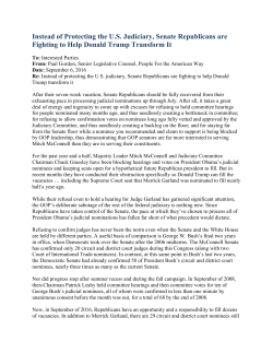 Instead of Protecting the U.S. Judiciary, Senate Republicans are