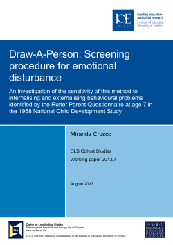 Draw-A-Person: Screening procedure for emotional disturbance