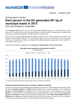 Each person in the EU generated 481 kg of municipal