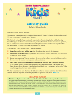 activity guide - Old Farmers Almanac For Kids