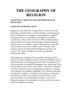 THE GEOGRAPHY OF RELIGION