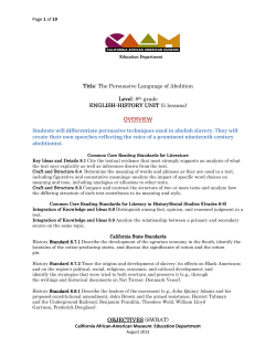 The Persuasive Language of the Abolition