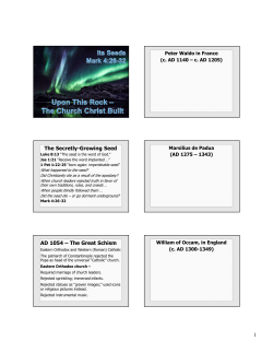 The Secretly-Growing Seed AD 1054 – The Great Schism