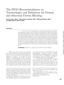 The FIGO Recommendations on Terminologies and