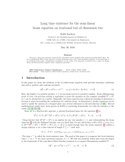 Long time existence for the semi-linear beam equation on irrational