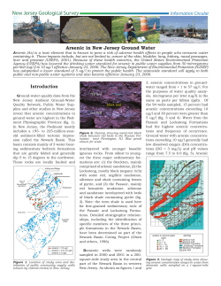 Arsenic in New Jersey Ground Water
