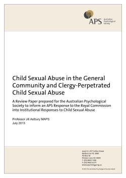 Child sexual abuse in the general community and clergy