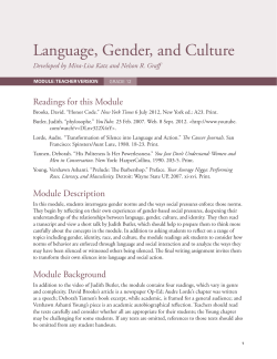 Language, Gender, and Culture