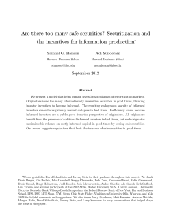 Are there too many safe securities? Securitization