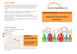 Effective Communication - Sunrise Healthcare Ltd.