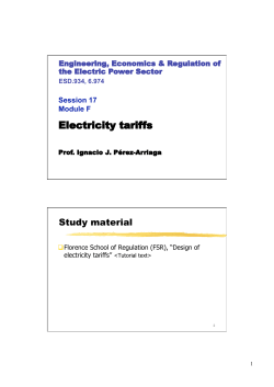 Electricity tariffs - MIT OpenCourseWare