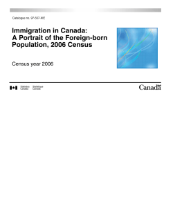 Immigration in Canada: A Portrait of the Foreign
