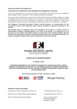Circular to Shareholders In Relation To The