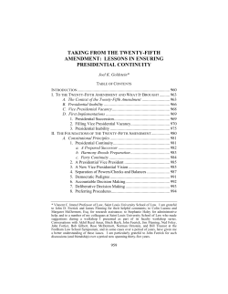 taking from the twenty-fifth amendment: lessons in ensuring