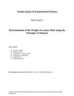 Determination of the Weight of a meter Rule using the