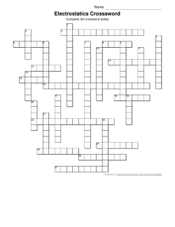 Electrostatics Crosssword