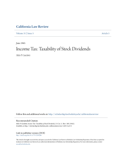 Income Tax: Taxability of Stock Dividends