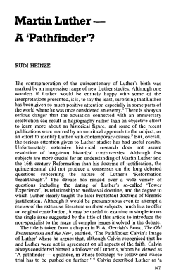 Martin Luther- A `Pathfinder`?