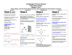 Calculation Policy Stage-cd - Crudgington Primary School