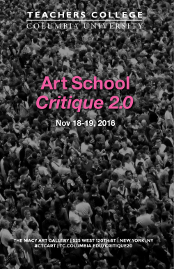 Art School Critique 2.0 - Teachers College Columbia University