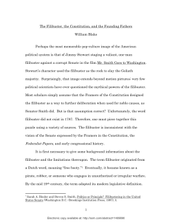 The Filibuster, the Constitution, and the Founding Fathers