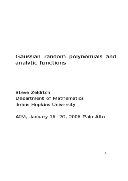 Gaussian random polynomials and analytic functions