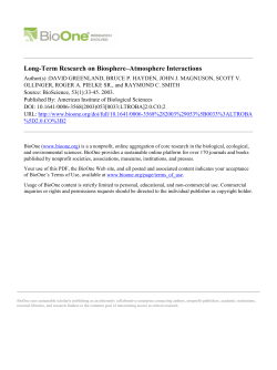 Long-Term Research on Biosphere&ndash;Atmosphere Interactions