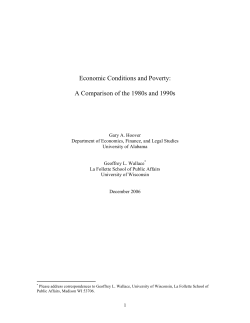 Economic Conditions and Poverty: A Comparison of the 1980s and
