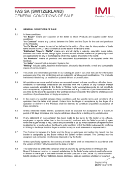 Sales Conditions - FAS - Fluid Control Solenoid valve, automation