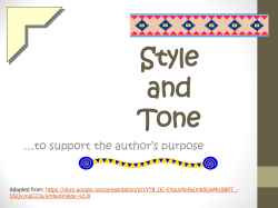Style, Tone, and Mood - The Syracuse City School District