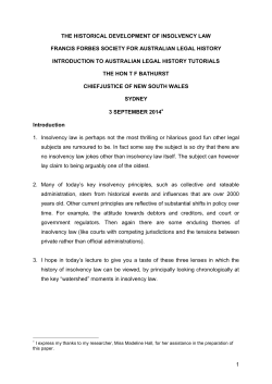 History of Insolvency Law