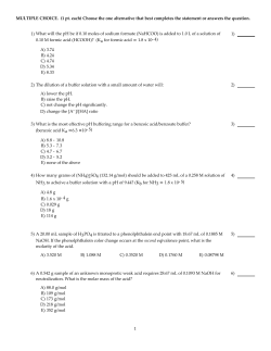 MULTIPLE CHOICE. (1 pt. each) Choose the one alternative that