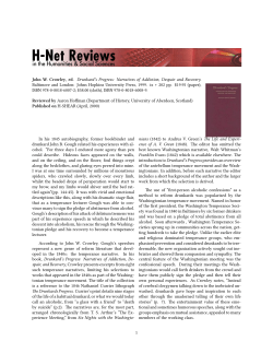 Aaron Hoffman on Drunkard`s Progress: Narratives of - H-Net