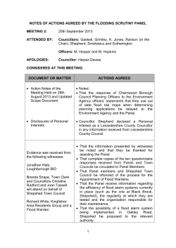 notes of actions agreed by the flooding scrutiny panel