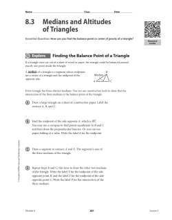8.3 Medians and Altitudes of Triangles