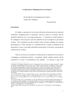 Co-Operation as Mitigating Factor on Sentence