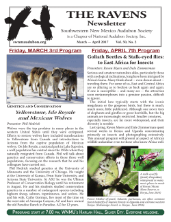 March, April 2017 - Southwestern New Mexico Audubon Society