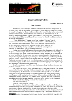 Creative Writing Portfolio