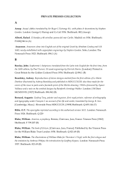 private presses collection - The University of Sheffield