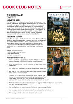 book club notes for The Hope Fault