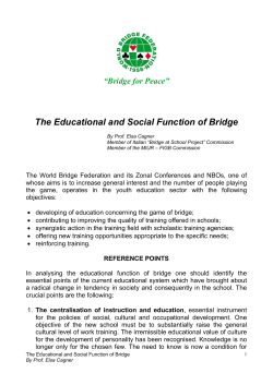 The Educational and Social Function of Bridge